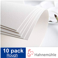 HAHNEMUEHLE HARMONY WATERCOLOR PAPER - 10  SHEET PACK 19.7x25.6 inches ROUGH 140LB-300gr HA10627810
