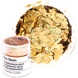 RESIN LEAF FLAKE 0.3 grams HOLOGRAM GOLD RD500672