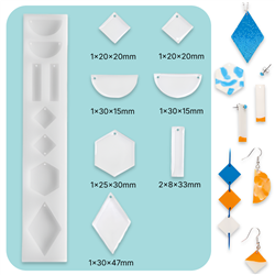 SILICONE MOLD FOR PENDANTS GEOMETRIC SHAPES RD500746