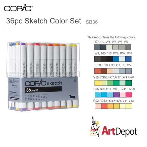 Copic Sketch Marker 36 Color Set