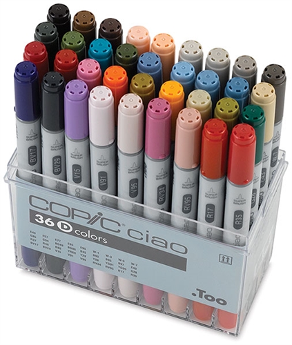 Copic Ciao Set of PRIMARY Alcohol Brush Markers Set of 6, Brand