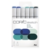 COPIC SKETCH MARKER SET - 6PC SEA AND SKY TONES CMSSEASKY