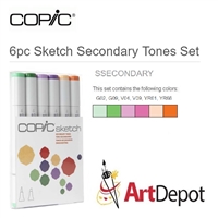 COPIC SKETCH MARKER SET - 6PC SECONDARY TONES CMSSECONDARY