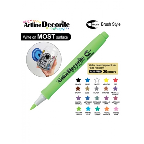 Artline White Calligraphy Marker - Pack of 12 - Refillable Marker Pen