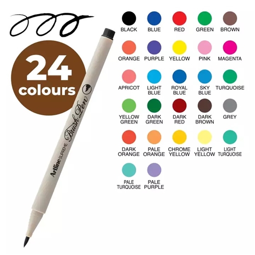 Marabu Watercolor Brush Pens - 12 Colors Watercolor Pens, Dual Tip with  Flexible Brush - Professional Watercolor Markers for Coloring, Painting,  and