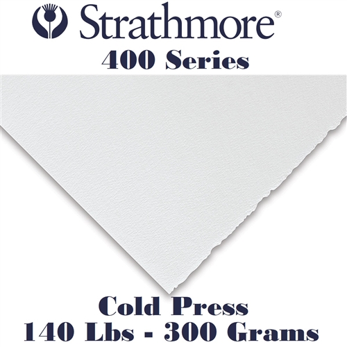 WATERCOLOR PAPER STRATHMORE 400 SERIES 140LB-300gr 22x30 inches COLD PRESS  473-1