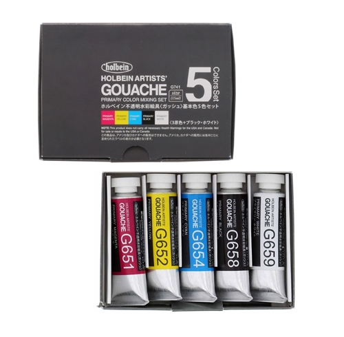 Holbein Designer Gouache 15ml Set of 5 Primary Colors