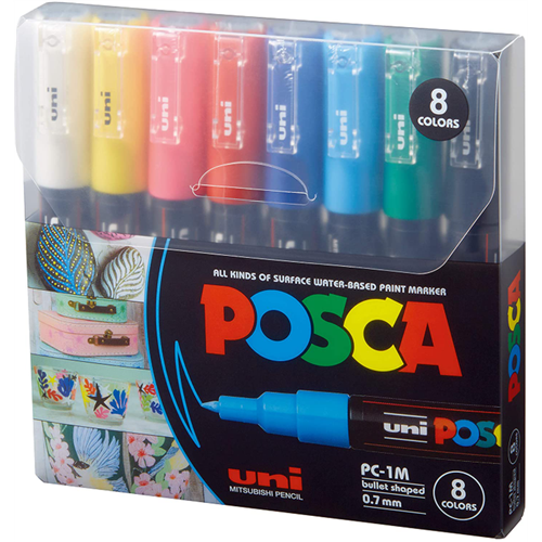  Posca PC-1M Permanent Marker Paint Pens. Extra Fine
