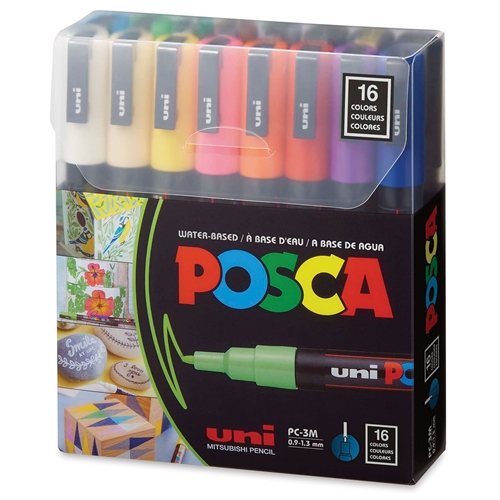 Buy POSCA Fine PC-3M Art Paint Marker Pens Pack of 2 Drawing Drafting  Poster Metallic Markers Glass Fabric Paper Metal Gold & Silver Online in  India 