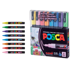 Posca 8 Color Paint Marker Set PC - 3M Fine Soft Colors