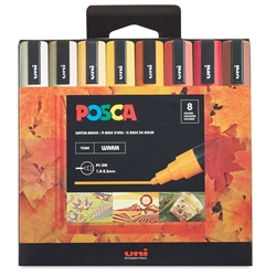 POSCA ACRYLIC PAINT MARKER PC-5M MEDIUM SET/8 WARM TONE PX302984000