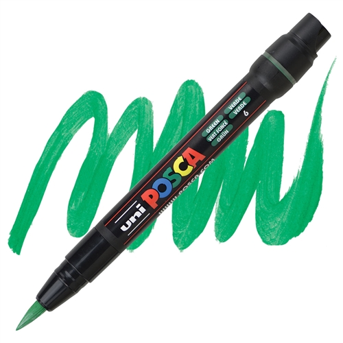 Posca PCF-350 Brush Tip Paint Marker, Green