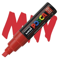 ACRYLIC MARKER POSCA PC-8K BROAD CHISEL RED PX148890000