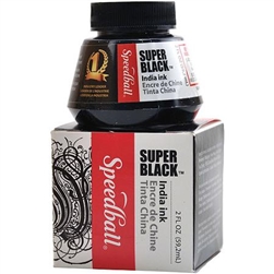 SPEEDBALL ACRYLIC INK INDIA 2 onz SUPER BLACK 003338