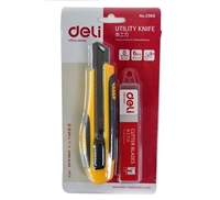 CUTTER KNIFE WITH REFILL LARGE DELI 2068