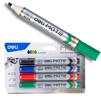 WHITEBOARD MARKER SET 4 DELI CHISEL TIP EU00403