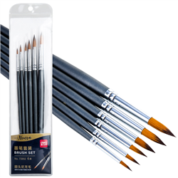 BRUSH SET 6 ROUND DELI WATERCOLOR, OIL, ACRYLIC & GOUACHE 73892