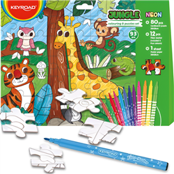 KEYROAD COLORING PUZZLE SET JUNGLE KR973002