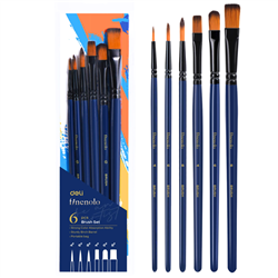 BRUSH SET 6 DELI WATERCOLOR, OIL, ACRYLIC & GOUACHE C277