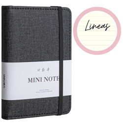 MINI NOTEBOOK LINED DELI 2.95x4.33 inches 96 sheets A7 GREY 22235-N