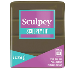 SCULPEY III   SUEDE BROWN POLYMER CLAY 2 onz- 57 grams SY1109-disc