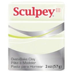 SCULPEY III  GLOW-N-THE DARK  POLYMER CLAY 2 onz- 57 grams SY1113-disc