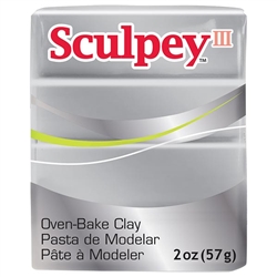 SCULPEY III  SILVER  POLYMER CLAY 2 onz- 57 grams SY3021130-disc