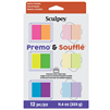 PREMO-SOUFFLE SET 12 NEONS & PASTELS  POLYMER CLAY 1 onz- 28.33grams 84320-0109