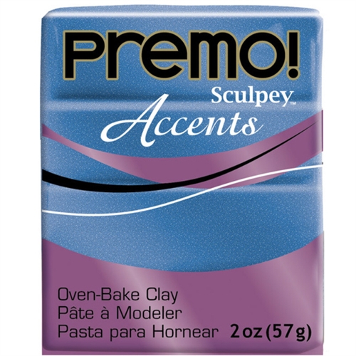 PE022-5049 Premo Sculpey Accents Polymer Clay 2oz-Blue Glitter 