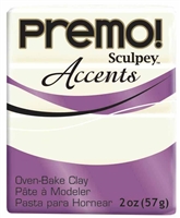 PREMO 2 onz WHITE TRANSLUCENT ACCENTS - SCULPEY CLAY SYP5527