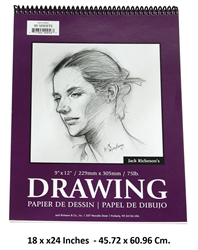 DRAWING PAD RICHESON 18x24 inches 30 sheets 75LB SPIRAL 100248