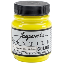 JACQUARD TEXTILE COLOR FABRIC PAINT 2.25OZ FLOURESCENT YELLOW 151 - JAC1151