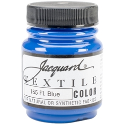 JACQUARD TEXTILE COLOR FABRIC PAINT 2.25OZ FLOURESCENT BLUE 155 - JAC1155