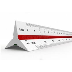SCALE TRIANGULAR 12 INCH ESCALIMETRO METRIC AJ-8930 0099