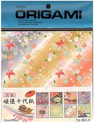 ORIGAMI PAPER HIMEYU CHIYOGAMI 5-7/8 INCH 24SHEET PACK AI2000