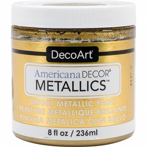 DecoArt Americana Decor Matte Metallic Craft Paint, Gold, 8-oz.