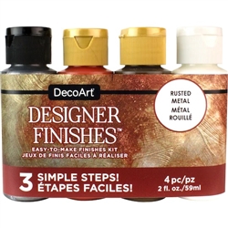 DecoArt Designer Finishes Acrylic Paint Pack 4/Pkg-Rusted Metal - DPDASK564-B