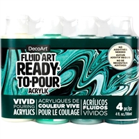 DecoArt Fluid Art Ready-to-Pour Set - 4-Piece Soothing Nature Value Pack DPDASK659-B