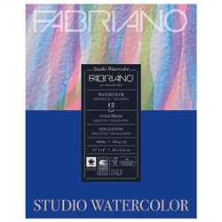 WATERCOLOR PAD FABRIANO 11x14 inches 12 Sheets 140LB-300gr COLD PRESS FR7191230027