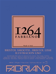 FABRIANO 1264 BRISTOL PAD SMOOTH 9X12 INCHES - 20 SHEETS 100 lb. (270 gsm) FR7119100588