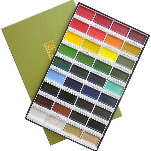 Kuretake Gansai Tambi Watercolor Palette - Graphite Colors - 6 Color Set