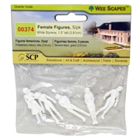 SCALE PEOPLE FEMALE 3.81 cm WHITE 5PK MVWS00374