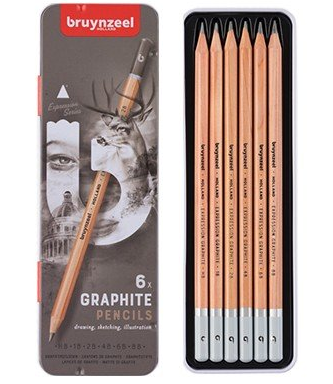 Bruynzeel Design Graphite Pencil Set, 12/Box