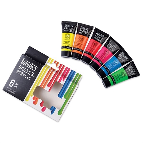 Buy ACRYLIC SET LIQUITEX BASICS FLOURESCENT SET 6X22ML NEON