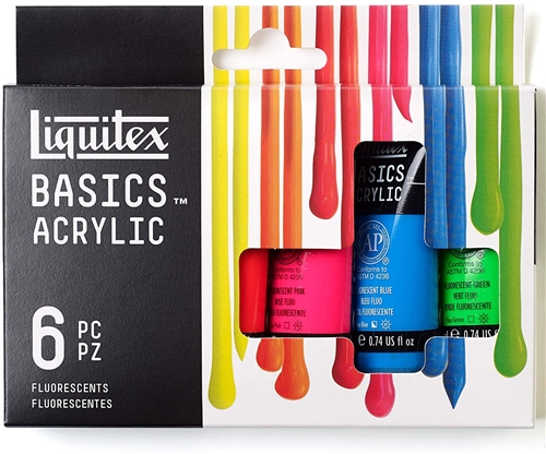 Buy ACRYLIC SET LIQUITEX BASICS FLOURESCENT SET 6X22ML NEON
