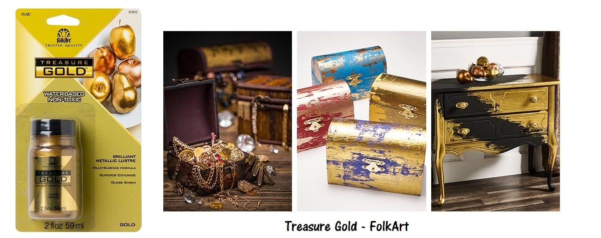 FolkArt Treasure Gold Paint 4oz Gold